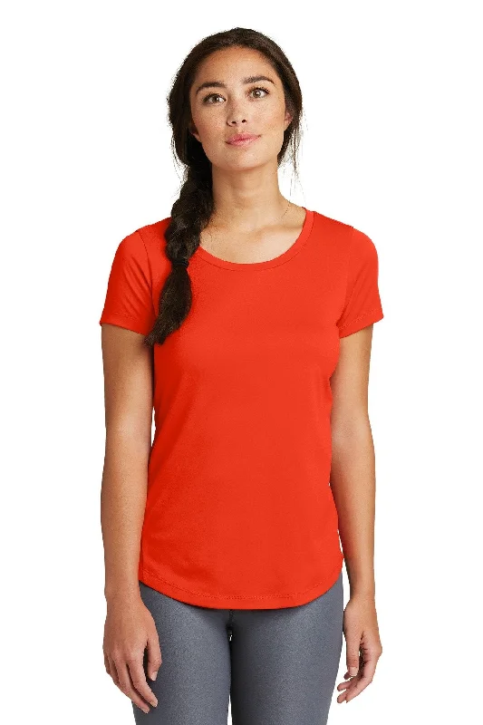 New Era Ladies Series Performance Scoop Tee LNEA200 Deep Orange Solid Cashmere Blend Cotton Blend Poly Blend