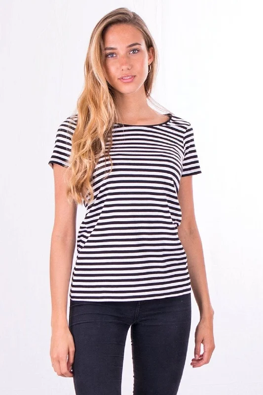 Nørregade T-shirt - Sort-Hvid Knit Fabric Woven Fabric Fleece Fabric