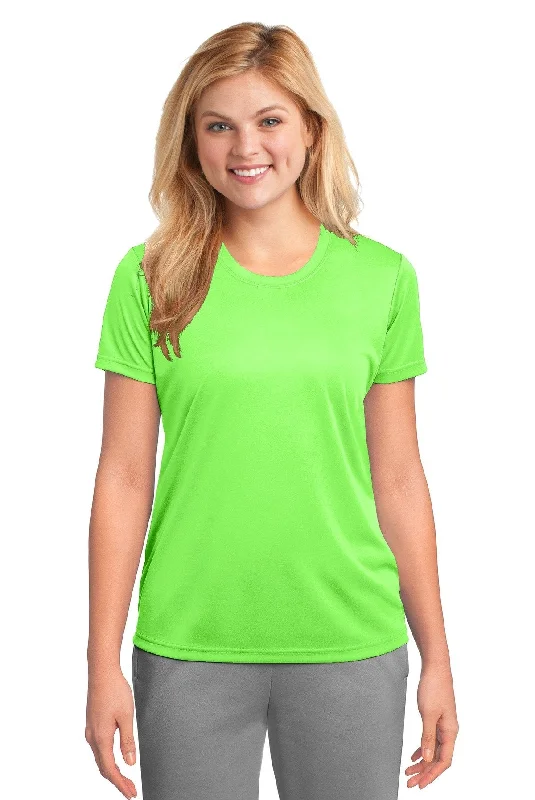 Port & Company Ladies Performance Tee LPC380 Neon Green Fitted T-Shirt Seamless Stretchy