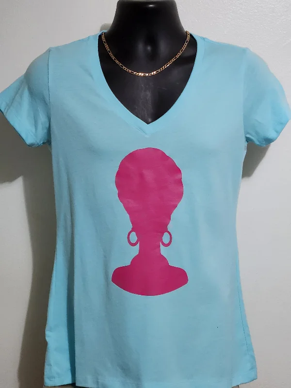 QUEEN V-NECK WOMEN T-SHIRTS Anti-Shrink Durable Soft