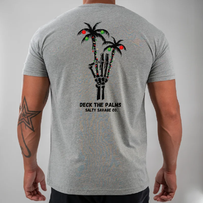 Salty Savage Unisex  “DECK THE PALMS" Tee | Business in the Front, Party in the Back Fleece Fabric Down Fabric Feather Fabric