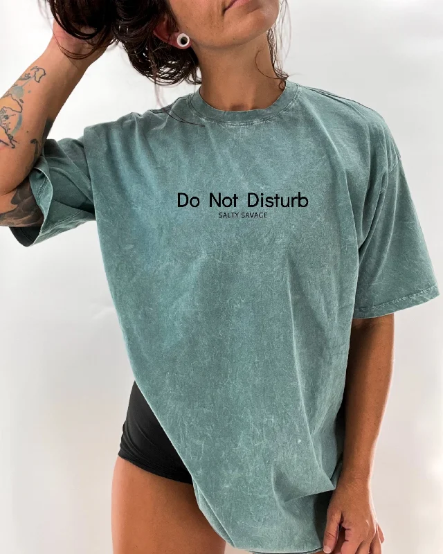 Salty Savage Unisex “Do Not Disturb" Oversized Crew Tee Sequined Glittery Shiny