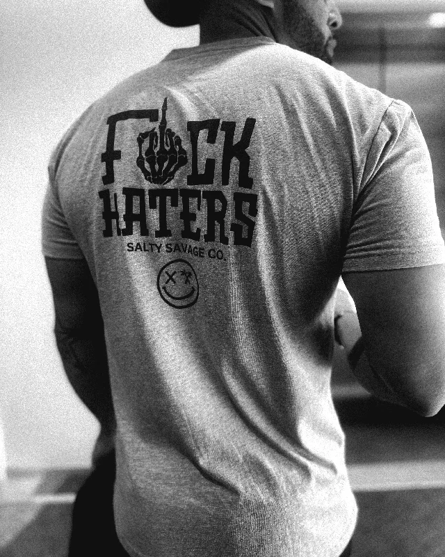 Salty Savage Unisex “FUCK HATERS" Tee | Business in the Front, Party in the Back Boxy Fit Fitted Loose