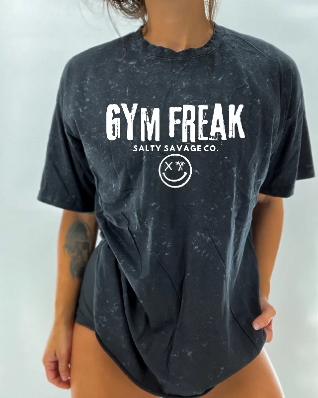 Salty Savage Unisex “Gym Freak" Oversized Crew Tee Handmade Hand-knitted Hand-woven