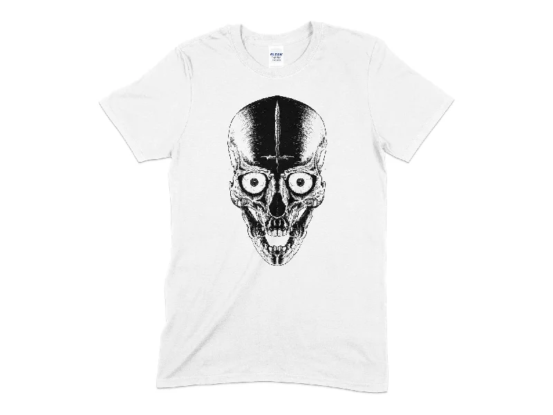 Skull Eyeballs Out Unisex T-Shirt Notch Collar Peter Pan Collar Cowl Neck