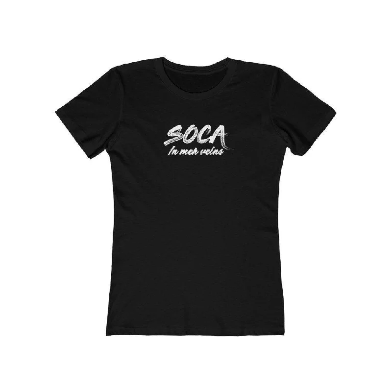 Soca in Meh Veins | Women's Fitted Soca T-Shirt Print Jacquard Patchwork