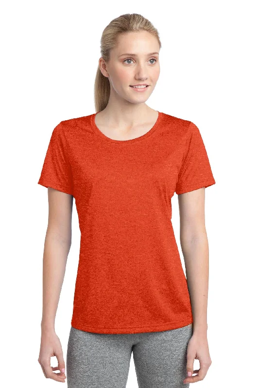 Sport-Tek Ladies Heather Contender Scoop Neck Tee LST360 Deep Orange Heather Cozy Warm Stylish