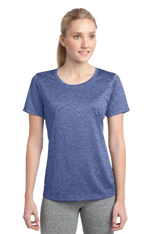 Sport-Tek Ladies Heather Contender Scoop Neck Tee LST360 True Royal Heather Fleece Fabric Down Fabric Feather Fabric