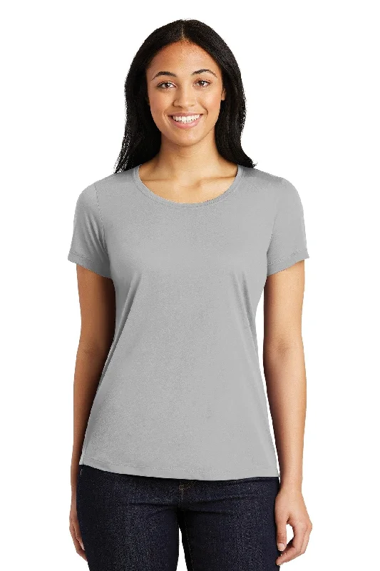 Sport-Tek Ladies PosiCharge Competitor Cotton Touch Scoop Neck Tee LST450 Silver Elegant Classic Vintage