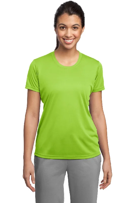 Sport-Tek Ladies PosiCharge Competitor Tee LST350 Lime Shock Welt Pockets Slit Pockets Flap Pockets