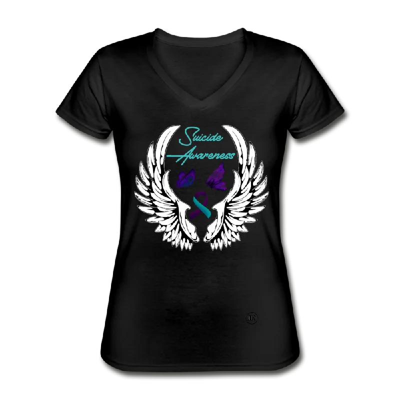 Survivor Of Suicide V-Neck Tee Boxy Fit Fitted Loose