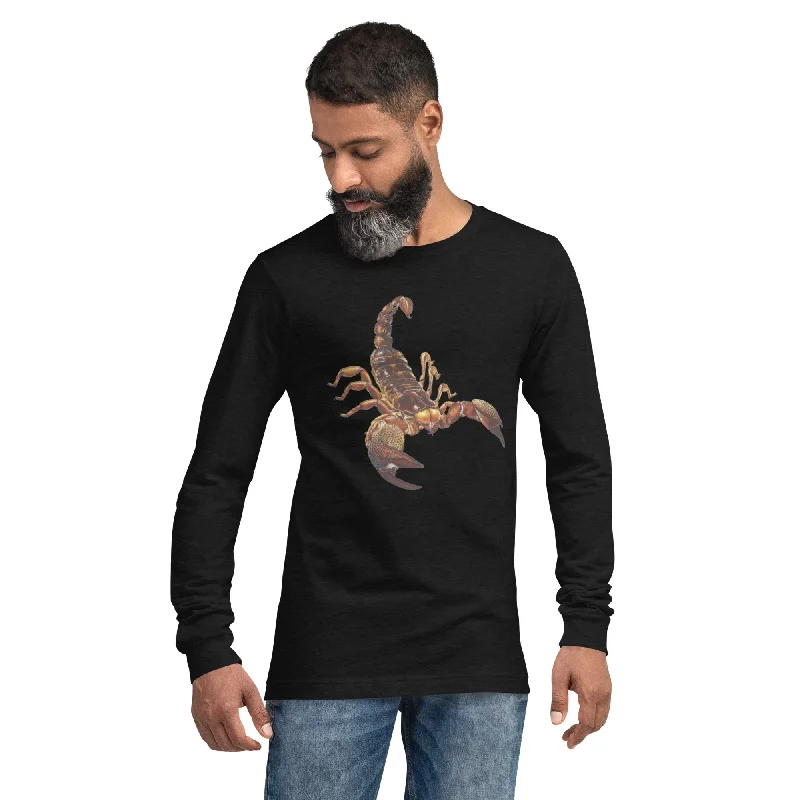 Unisex Scorpio Long Sleeve Tee Mesh Blend Leather Blend Suede Blend