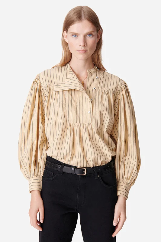 Vanessa Bruno Delaide Shirt Avoine Mesh Fabric Canvas Fabric Denim Fabric